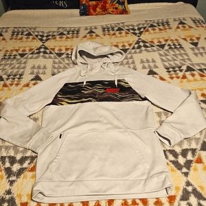 Nike white print hoodie sweatshirt Sz S A9